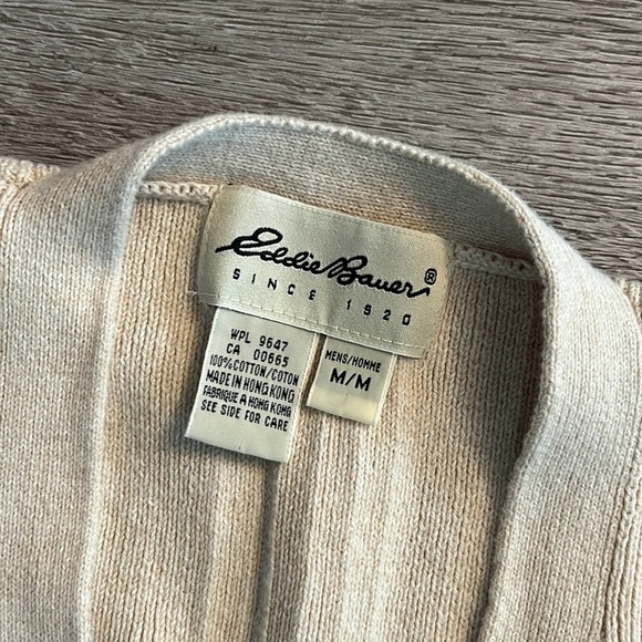 Eddie Bauer Men's Cream Button-Up Vest m - Picture 4 of 4